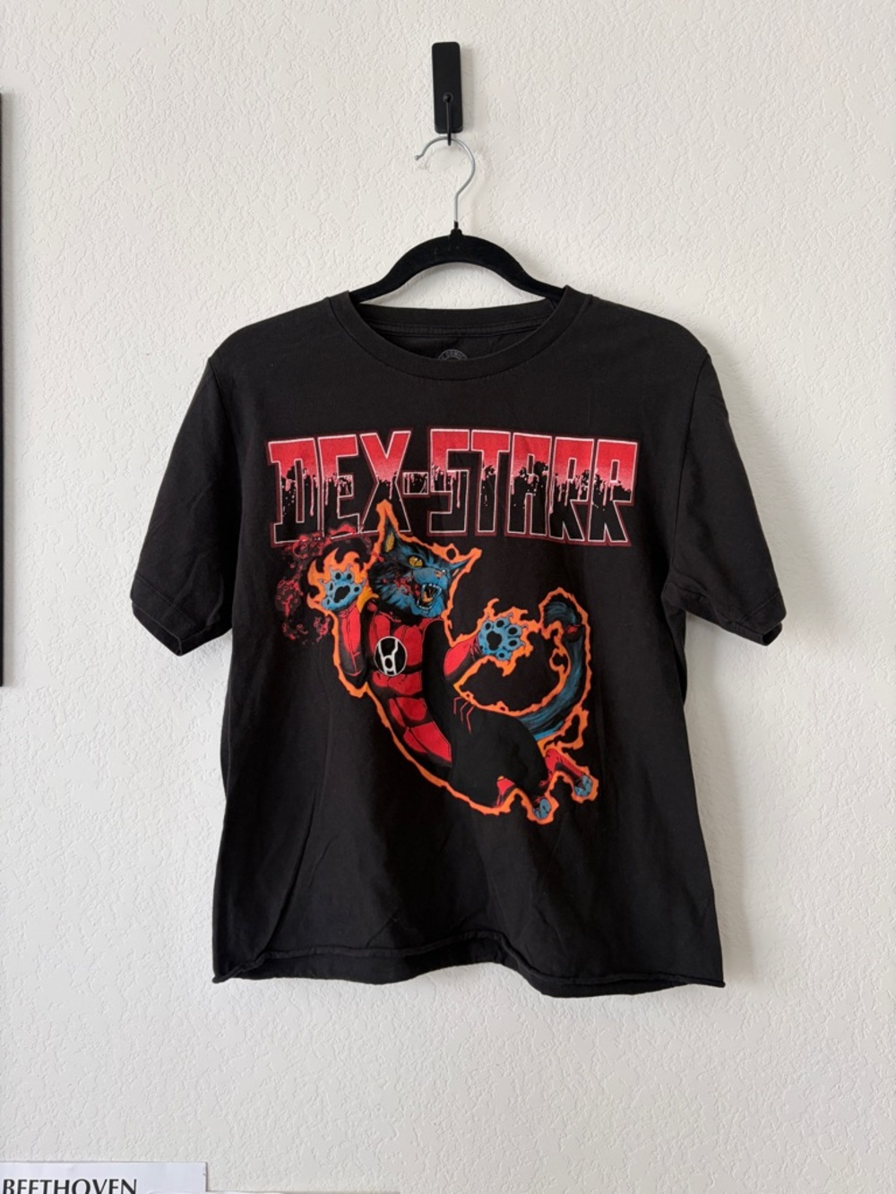 RED LANTERN DEX-STARR CAT GRAPHIC TEE UNISEX M BLACK METAL BAND STYLE GOTH PUNK